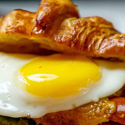 Ham, cheese and egg croissant