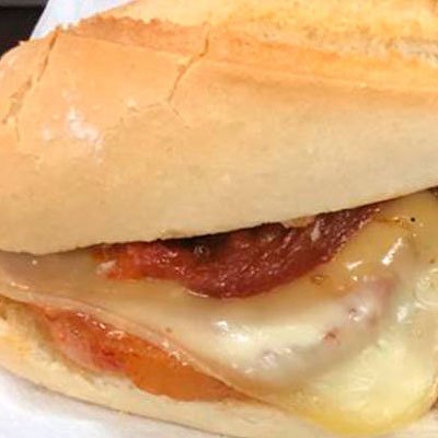 Pork loin and cheese mini sandwich