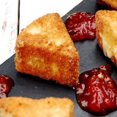 Fried Cheese with Jam